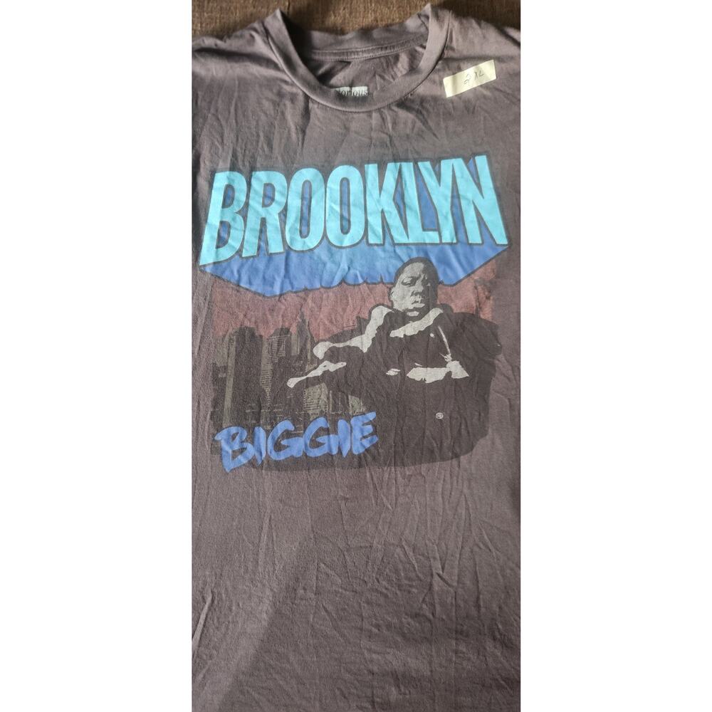 Notorious B.I.G Mens Long sleeve Size 2xl Gray Biggy Smalls Brooklyn New York